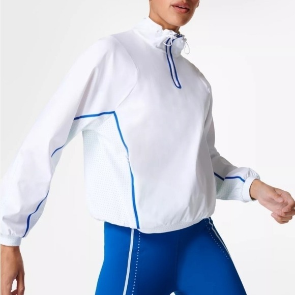 Sweaty Betty Zero Gravity Run quarter zip jacket top S Lightweight Reflective - Picture 1 of 17
